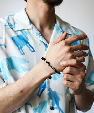 Tumble Stone Short Bracelet -Black Agate-
