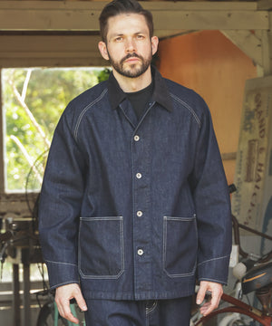 RINSE WASH 12oz CRUNCH DEINIM / 5-BUTTON COVERALL / M253114