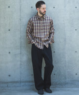 【予約商品】SILKY TENCEL CHECK / REGULAR COLLAR SHIRT /263107