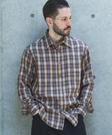 【予約商品】SILKY TENCEL CHECK / REGULAR COLLAR SHIRT /263107