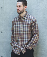 【予約商品】SILKY TENCEL CHECK / REGULAR COLLAR SHIRT /263107