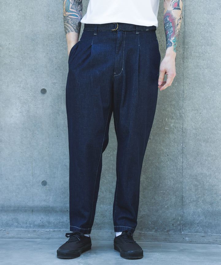 【予約商品】10oz NATURAL SLUB DENIM / BELTED WIDE TAPERD PANTS /M263104