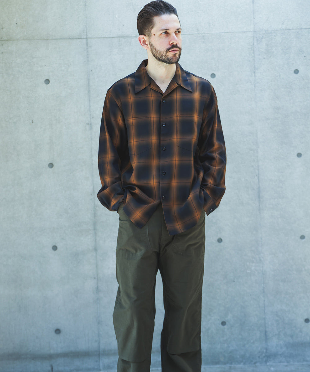 【予約商品】OMBRE TENCEL CHECK / OPEN COLLAR SHIRT /M263108