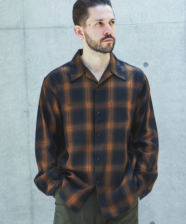 【予約商品】OMBRE TENCEL CHECK / OPEN COLLAR SHIRT /M263108