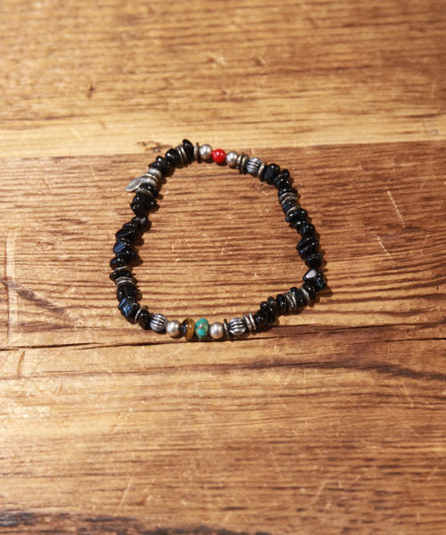 Tumble Stone Short Bracelet -Black Agate-