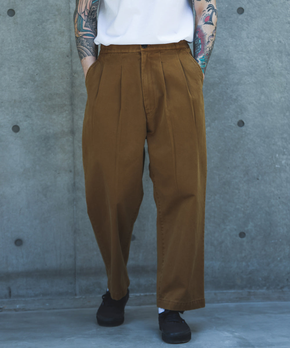 【予約商品】VINTAGE SULFUR CHINO / 2 TUCK WIDE EASY PANTS /M263114