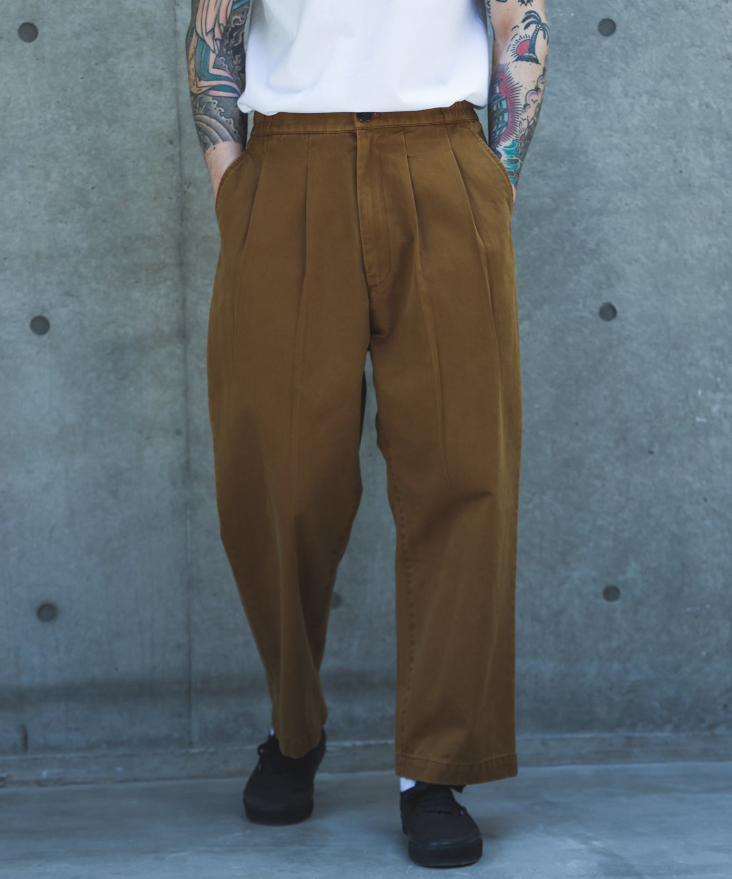 【予約商品】VINTAGE SULFUR CHINO / 2 TUCK WIDE EASY PANTS /M263114