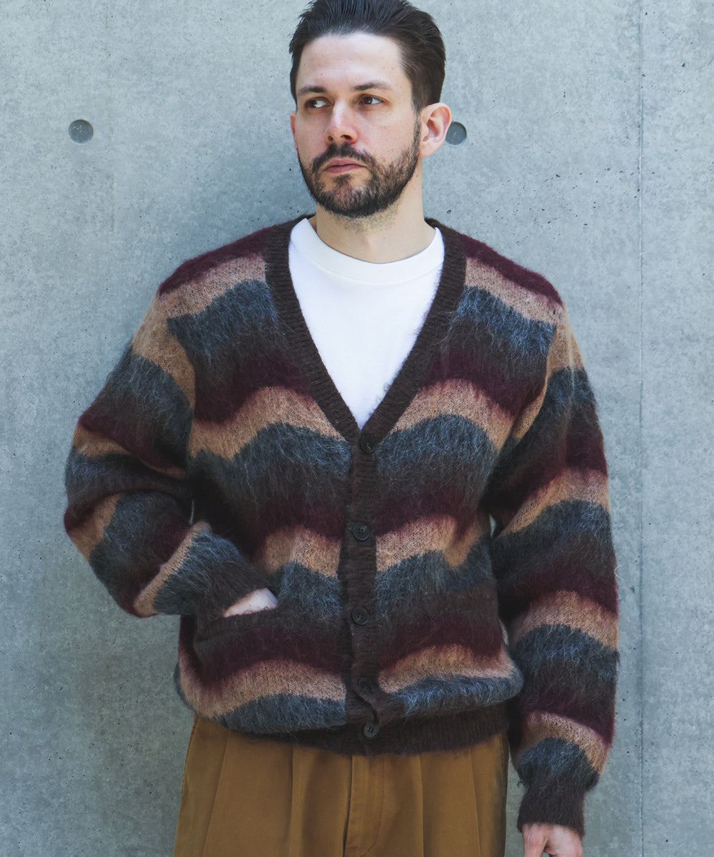 【予約商品】WAVE BORDER MOHAIR / HERITAGE CARDIGAN /M263123