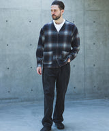 【予約商品】ALPACA SHAGGY OMBRE CHECK / SHIRT CARDIGAN /M263117
