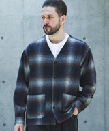 【予約商品】ALPACA SHAGGY OMBRE CHECK / SHIRT CARDIGAN /M263117