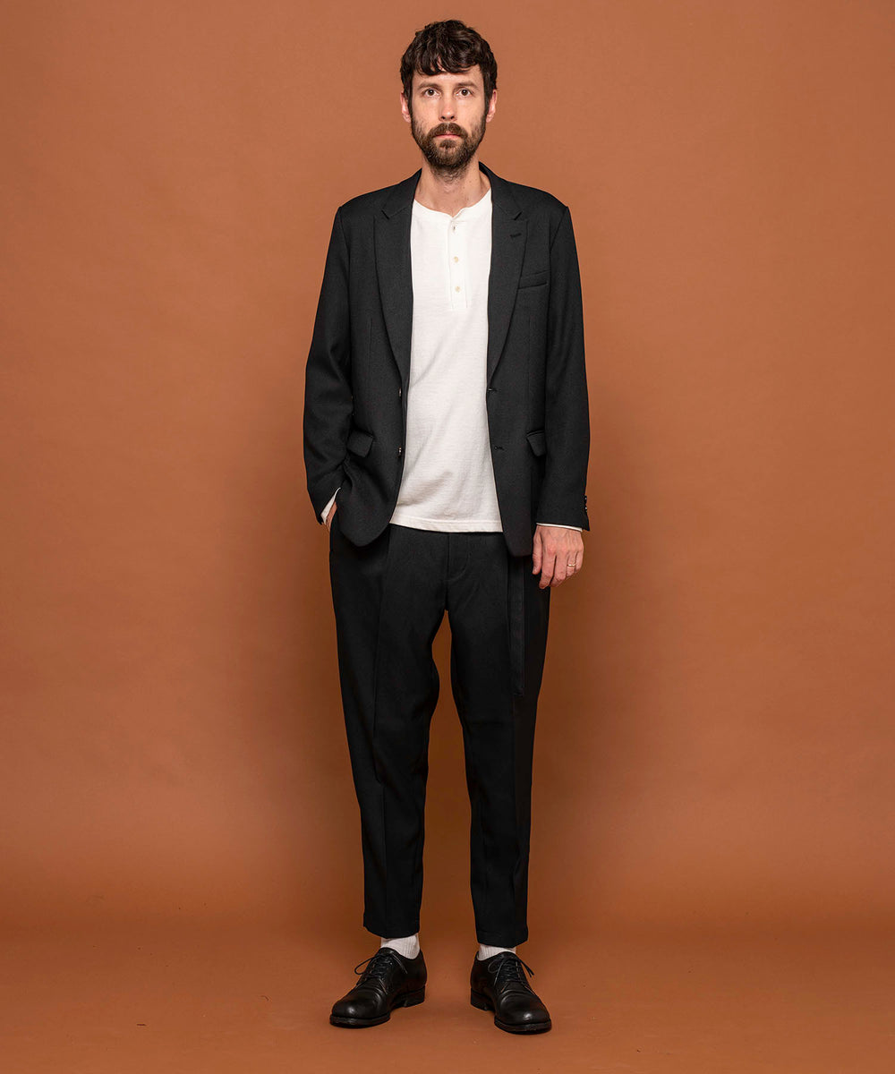 MR.OLIVE / RETRO POLYESTER TWILL / 2B SEMI PEAKED LAPEL JACKET