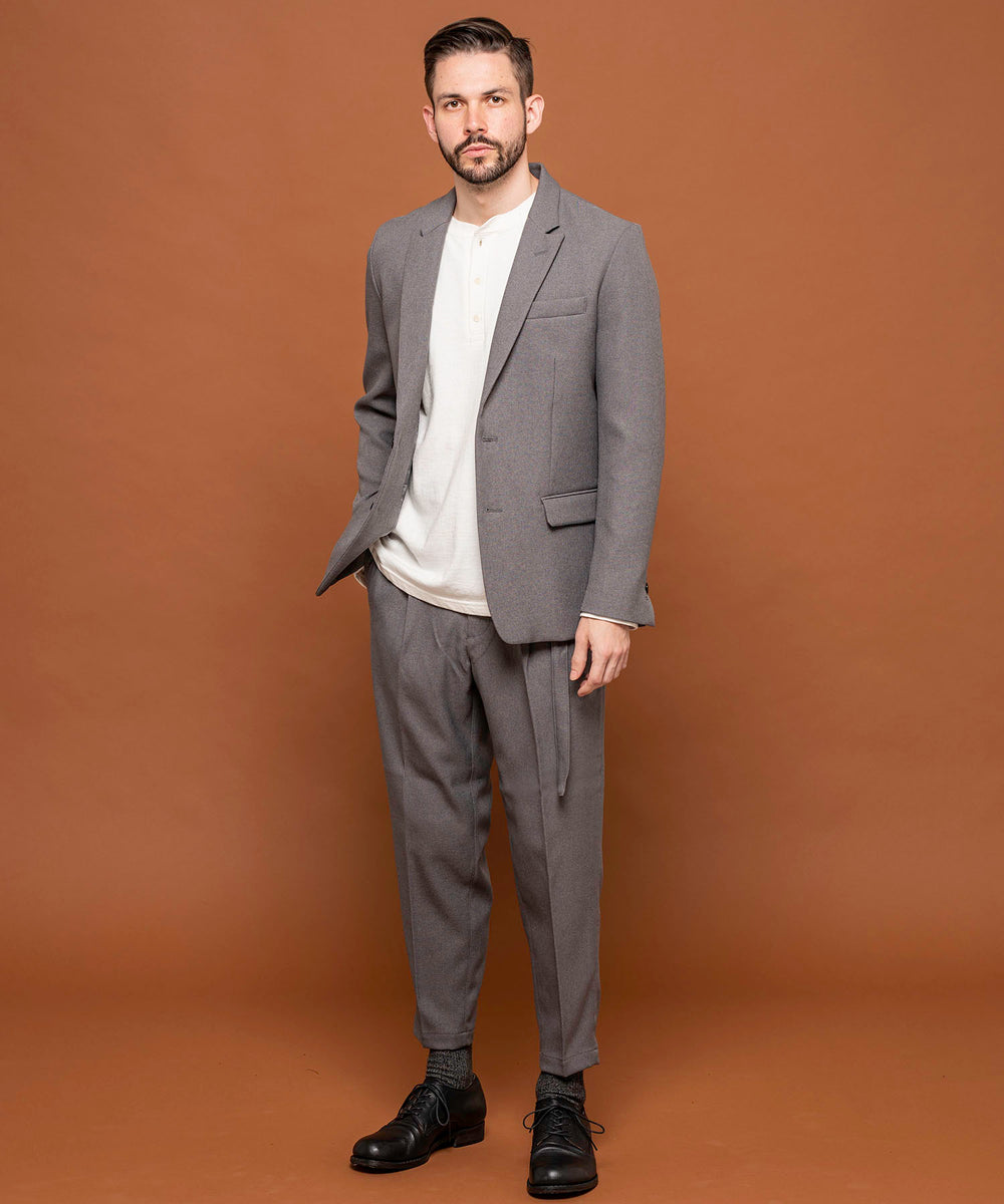 MR.OLIVE / RETRO POLYESTER TWILL / 2B SEMI PEAKED LAPEL JACKET
