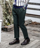 MR.OLIVE / RETRO POLYESTER TWILL / ONE PLEATS STA-PREST TAPERED PANTS