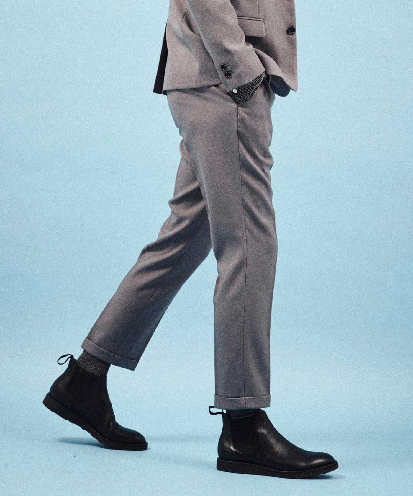 MR.OLIVE / RETRO POLYESTER TWILL / ONE PLEATS STA-PREST TAPERED PANTS