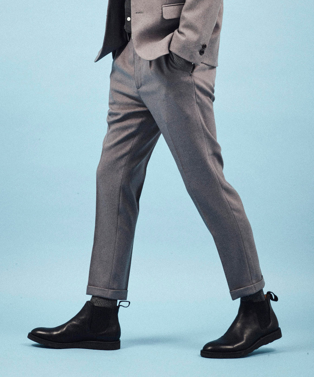 MR.OLIVE / RETRO POLYESTER TWILL / ONE PLEATS STA-PREST TAPERED PANTS