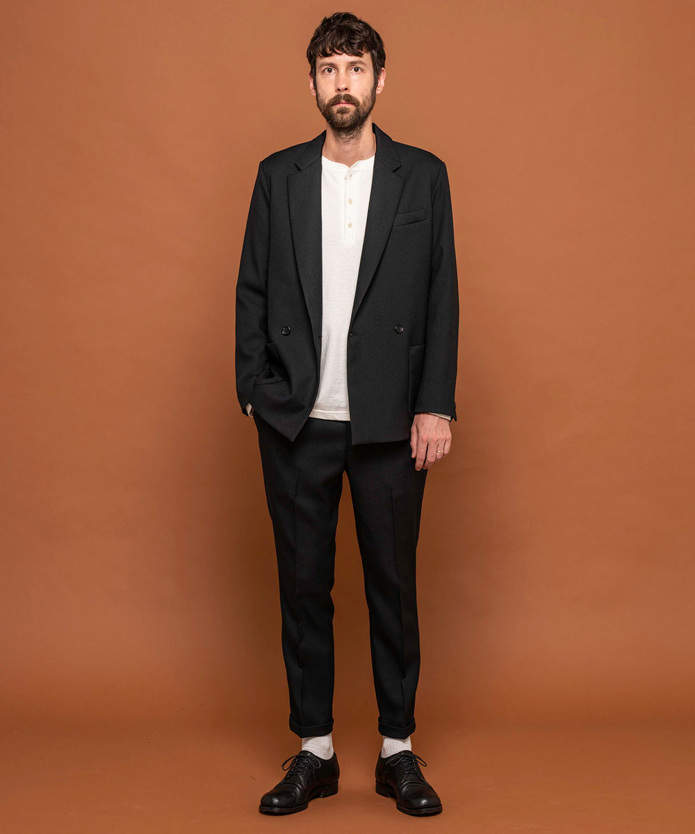 MR.OLIVE / RETRO POLYESTER TWILL / ONE PLEATS STA-PREST TAPERED PANTS