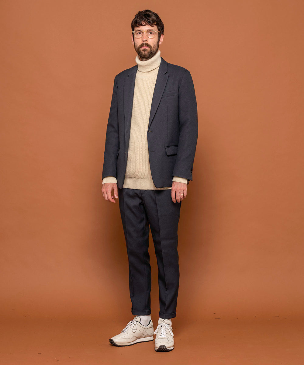 MR.OLIVE / RETRO POLYESTER TWILL / ONE PLEATS STA-PREST TAPERED PANTS