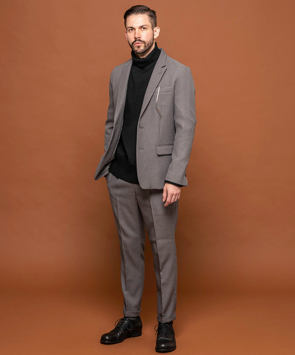 MR.OLIVE / RETRO POLYESTER TWILL / ONE PLEATS STA-PREST TAPERED PANTS
