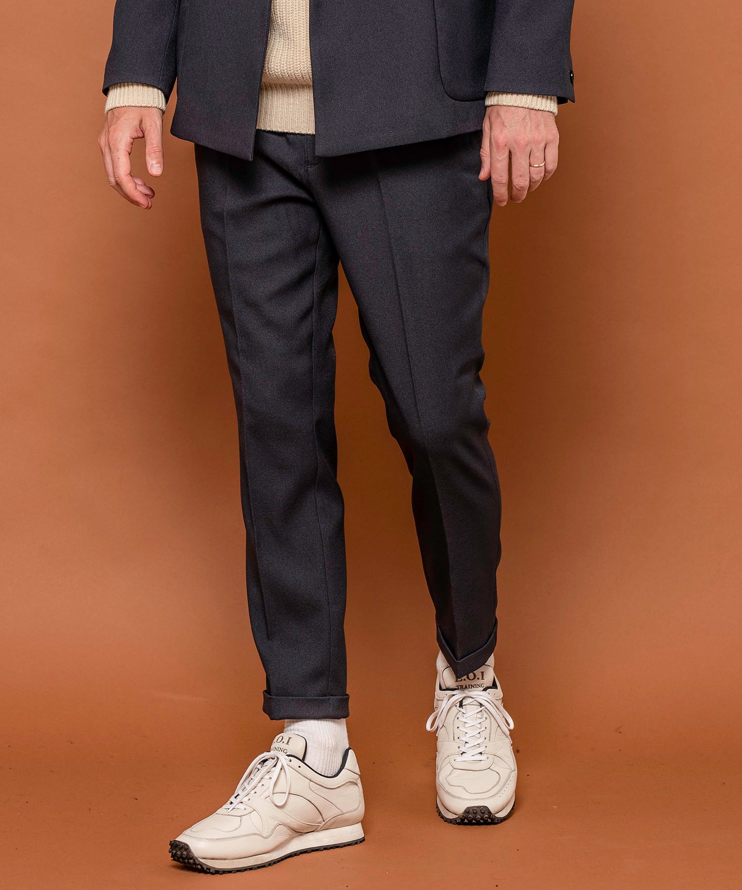 MR.OLIVE / RETRO POLYESTER TWILL / ONE PLEATS STA-PREST TAPERED PANTS