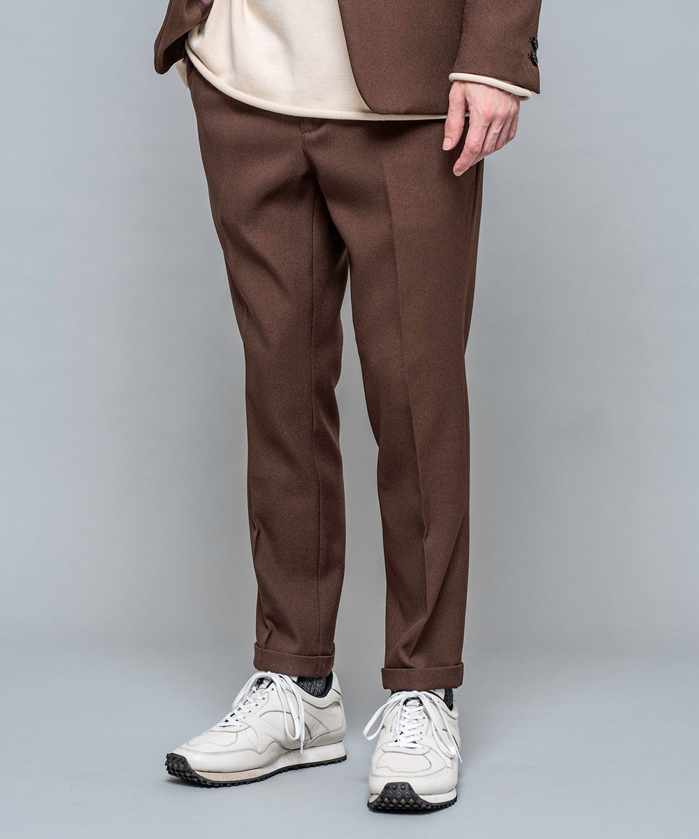 MR.OLIVE / RETRO POLYESTER TWILL / ONE PLEATS STA-PREST TAPERED PANTS