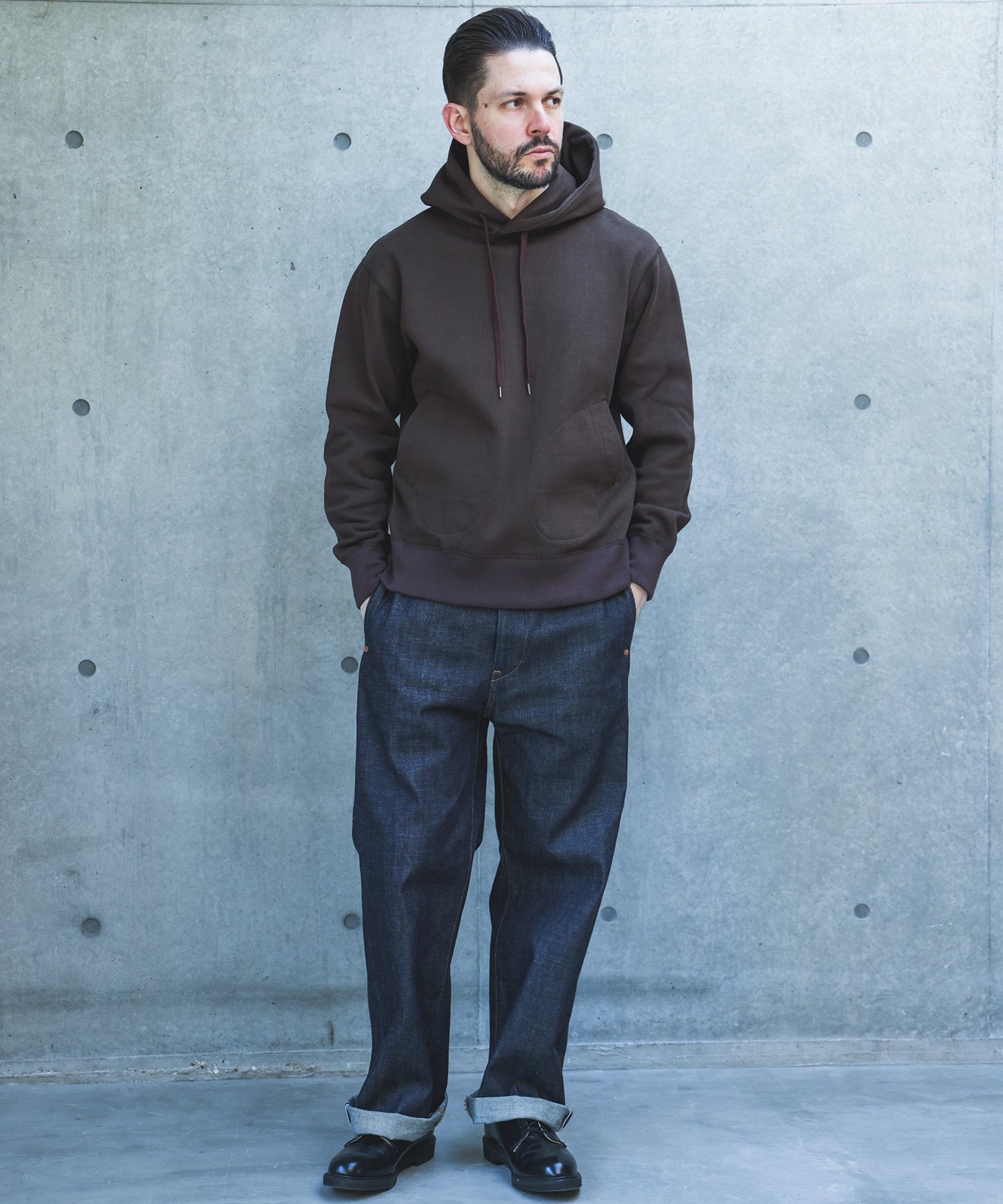 【予約商品】HEAVY-DUTY COTTON / FLAT SEAMER PULLOVER HOODIE /M263121