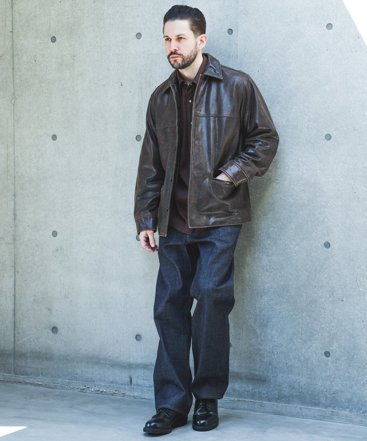 【予約商品】VINTAGE CRACK GOAT LEATHER / PATINA CAR COAT /M263115