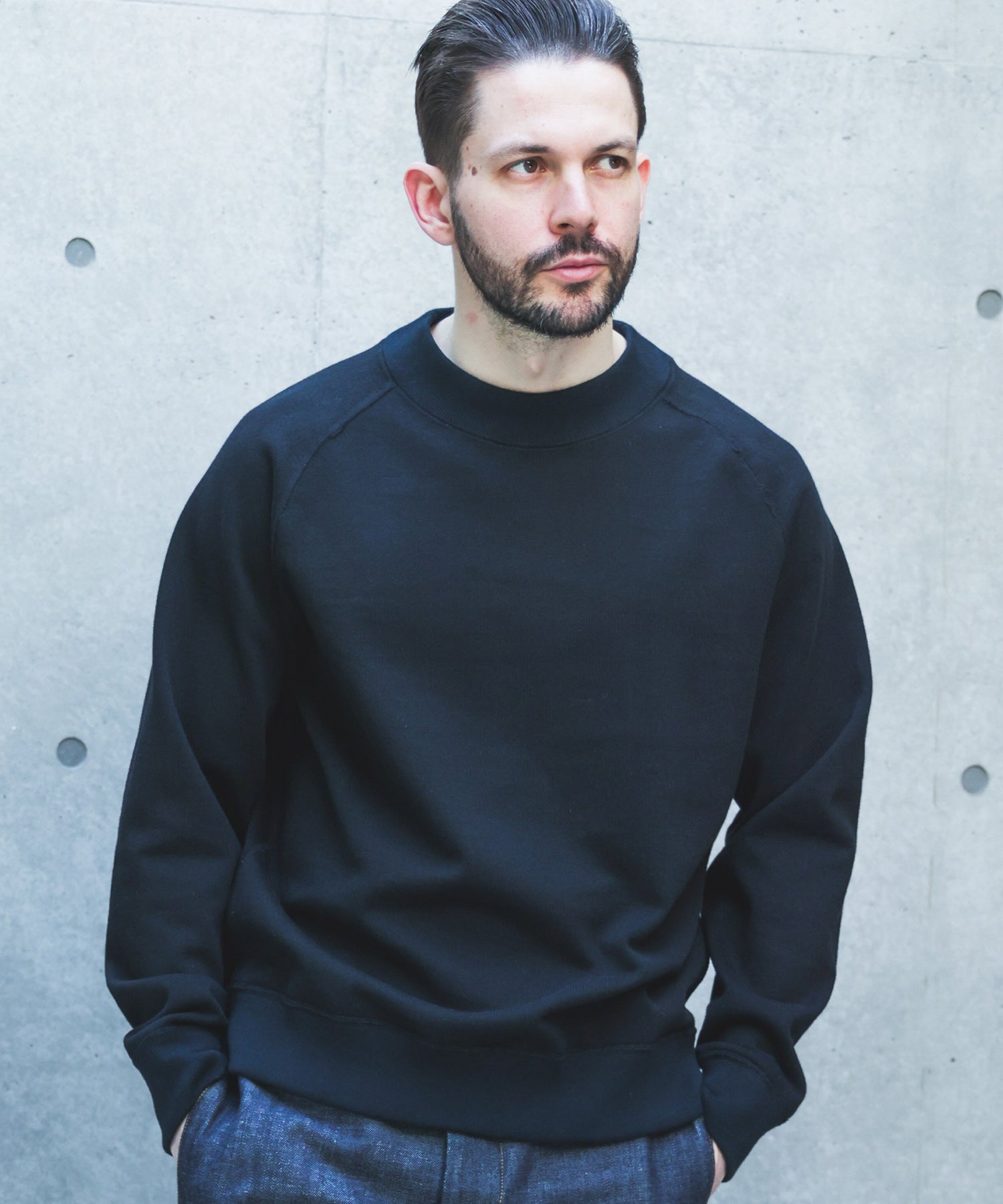 【予約商品】HEAVY-DUTY COTTON / FLAT SEAMER BOTTLE NECK JERSEY /M263120