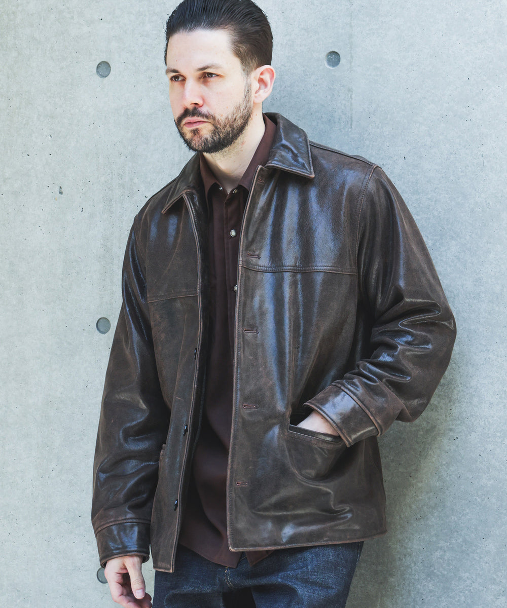 【予約商品】VINTAGE CRACK GOAT LEATHER / PATINA CAR COAT /M263115