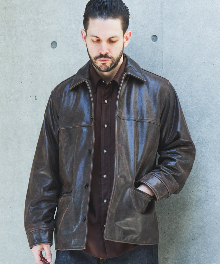 【予約商品】VINTAGE CRACK GOAT LEATHER / PATINA CAR COAT /M263115