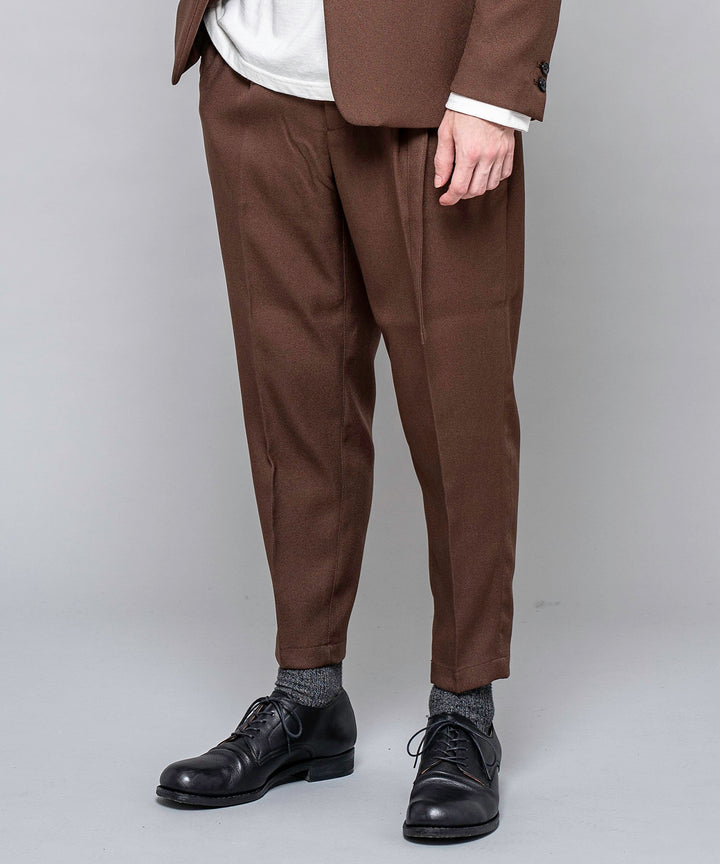 MR.OLIVE / RETRO POLYESTER TWILL / BELTED WIDE TAPERED PANTS / M-19101