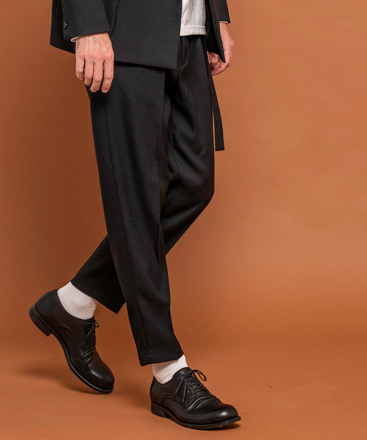 MR.OLIVE / RETRO POLYESTER TWILL / BELTED WIDE TAPERED PANTS / M-19101