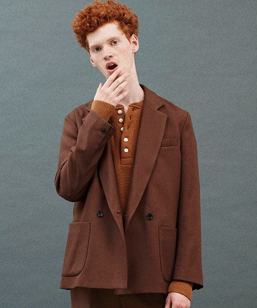 MR.OLIVE / RETRO POLYESTER TWILL / 2B DOUBLE BREASTED JACKET – MR