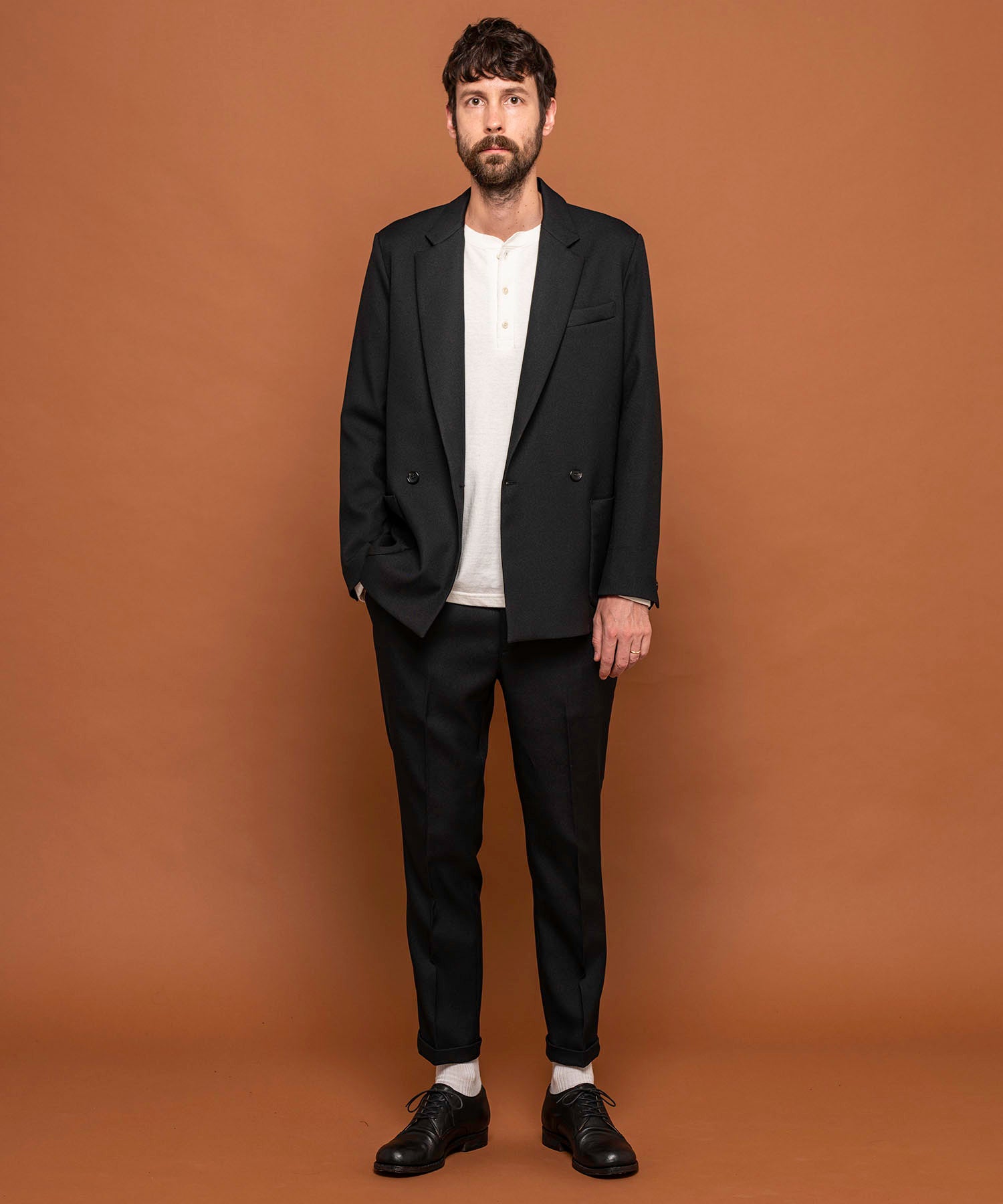 MR.OLIVE / RETRO POLYESTER TWILL / 2B DOUBLE BREASTED JACKET – MR