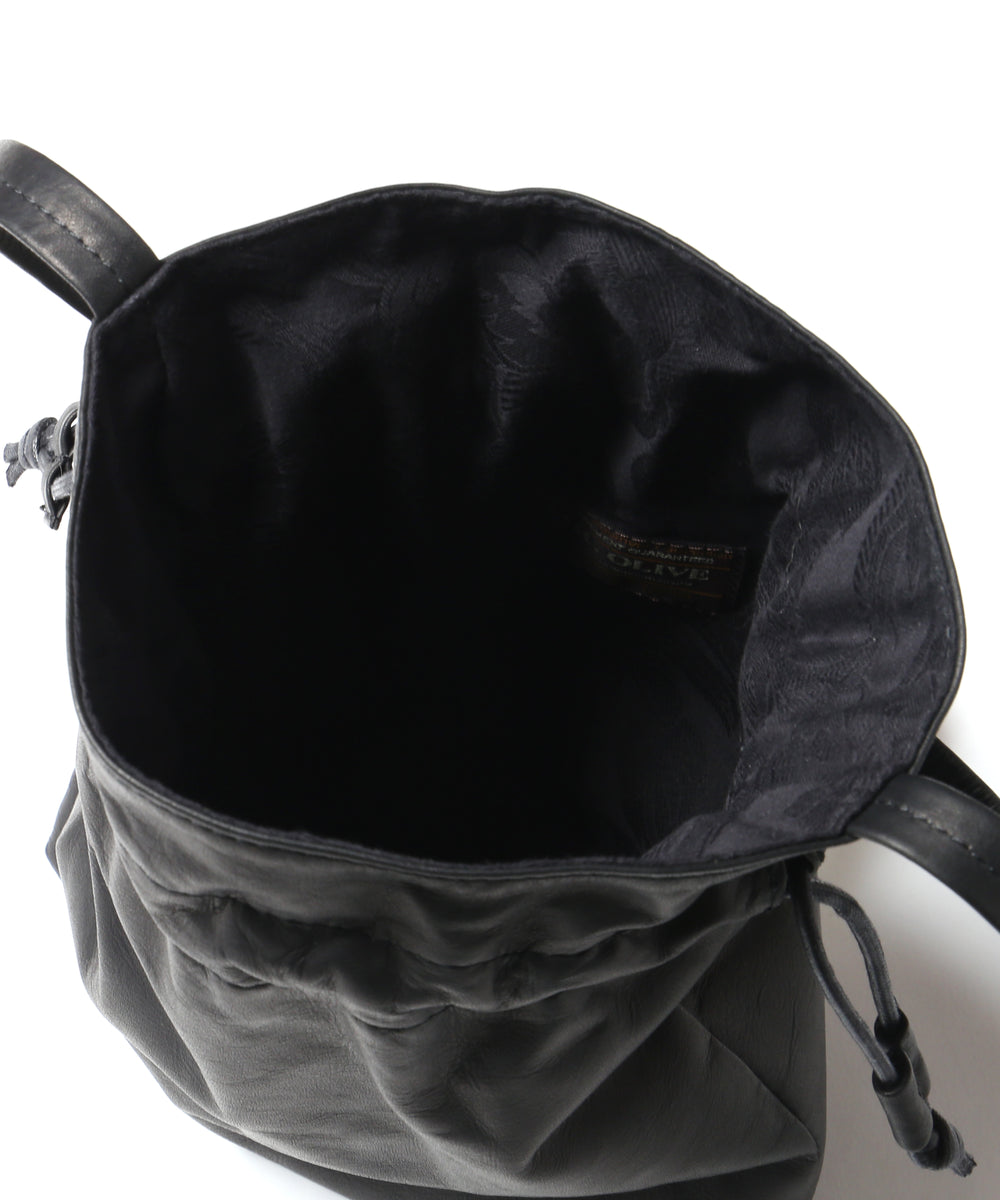 IMPERMA-LEATHER / WATER PROOF LIGHT LEATHER / DRAWSTRING BAG / ME698