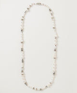 Metal x Pearl Long Necklace