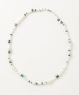 Turquoise x pearl long necklace
