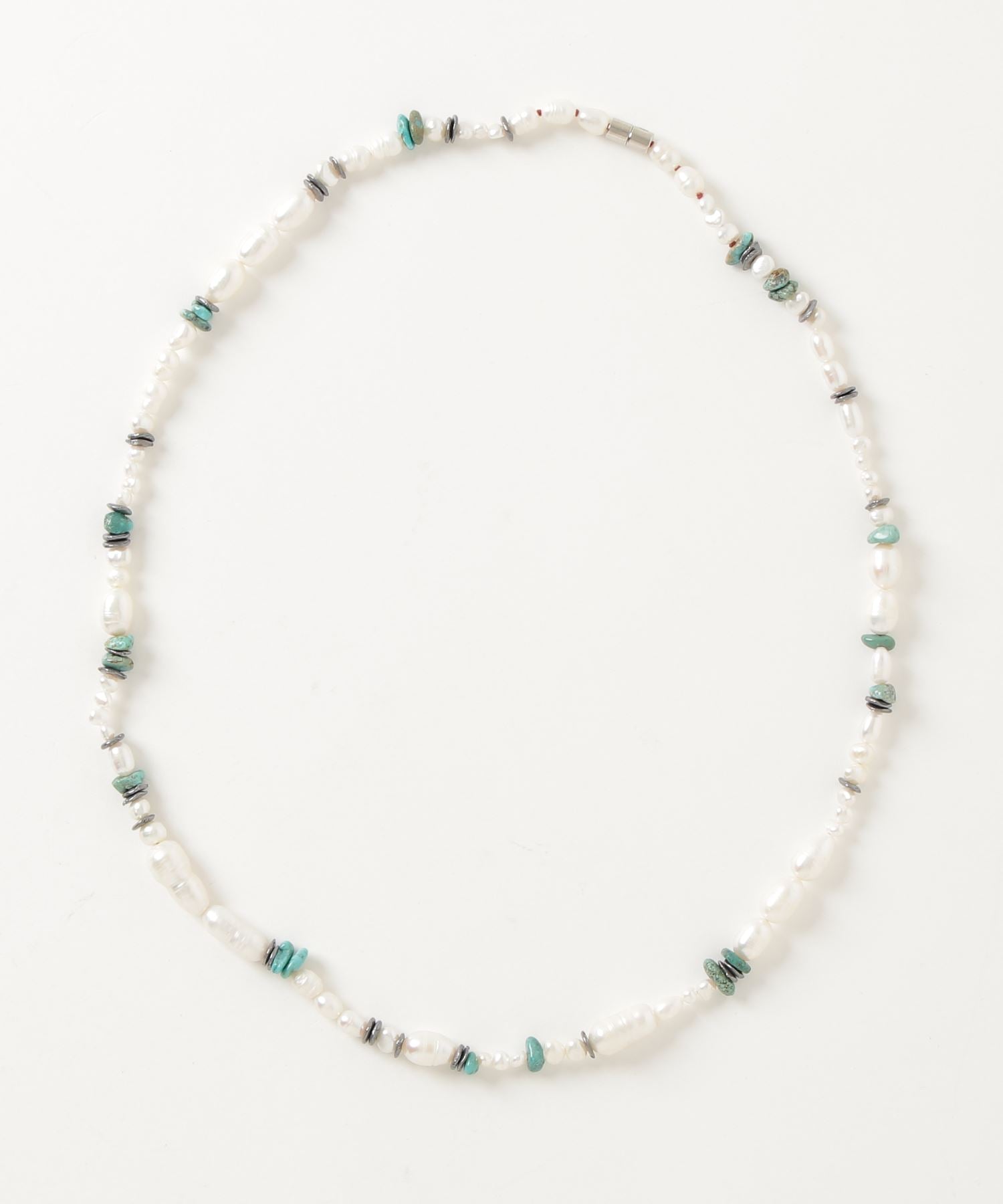 Turquoise x pearl long necklace