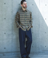 【予約商品】SILKY TENCEL CHECK / REGULAR COLLAR SHIRT /263107