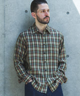 【予約商品】SILKY TENCEL CHECK / REGULAR COLLAR SHIRT /263107
