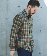 【予約商品】SILKY TENCEL CHECK / REGULAR COLLAR SHIRT /263107