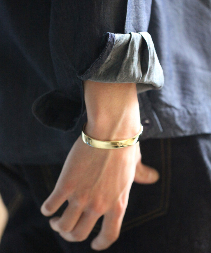 Flat Brass Diamond Bangle / HYJK-307