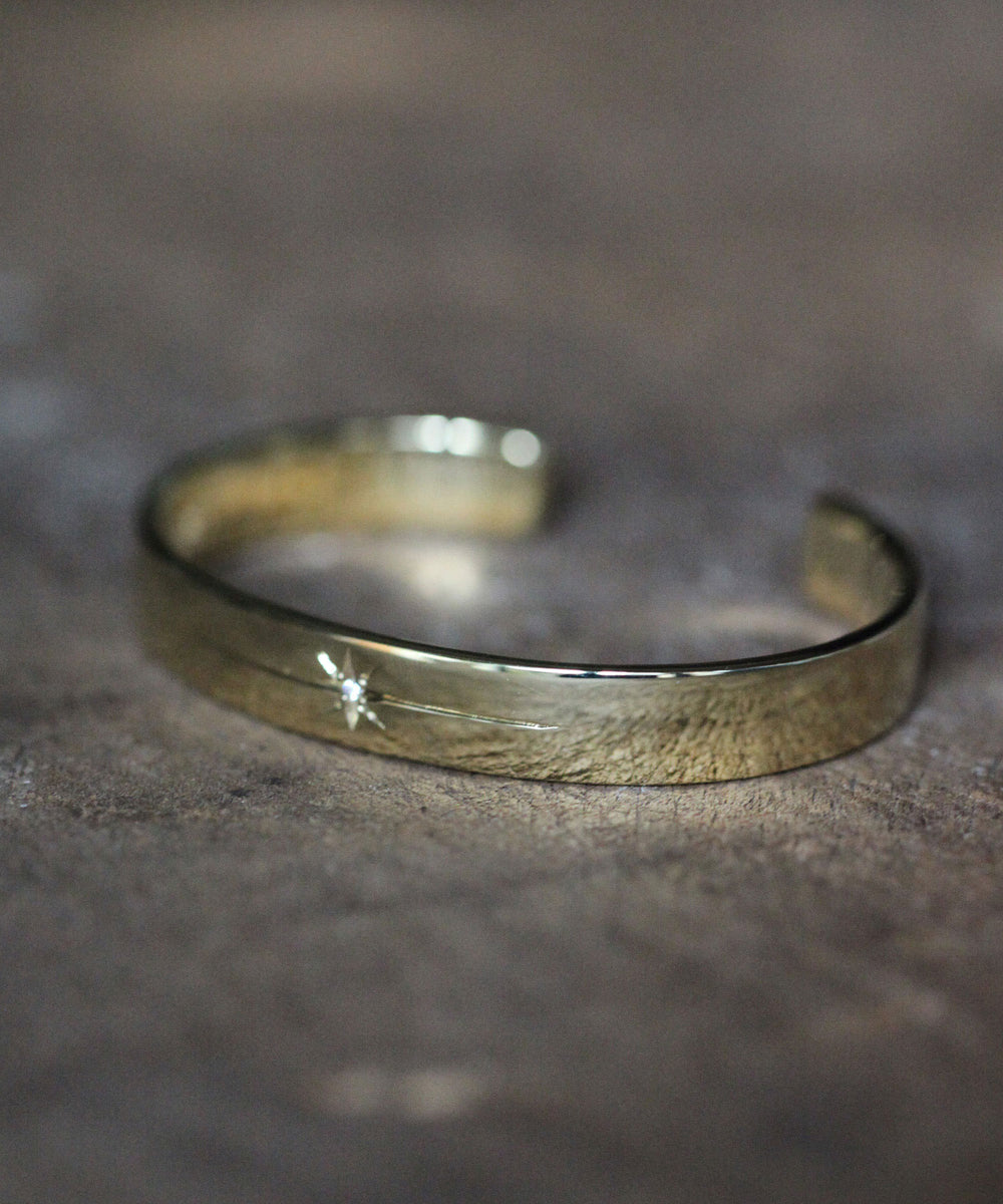 Flat Brass Diamond Bangle / HYJK-307
