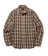 【予約商品】SILKY TENCEL CHECK / REGULAR COLLAR SHIRT /263107