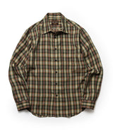 【予約商品】SILKY TENCEL CHECK / REGULAR COLLAR SHIRT /263107
