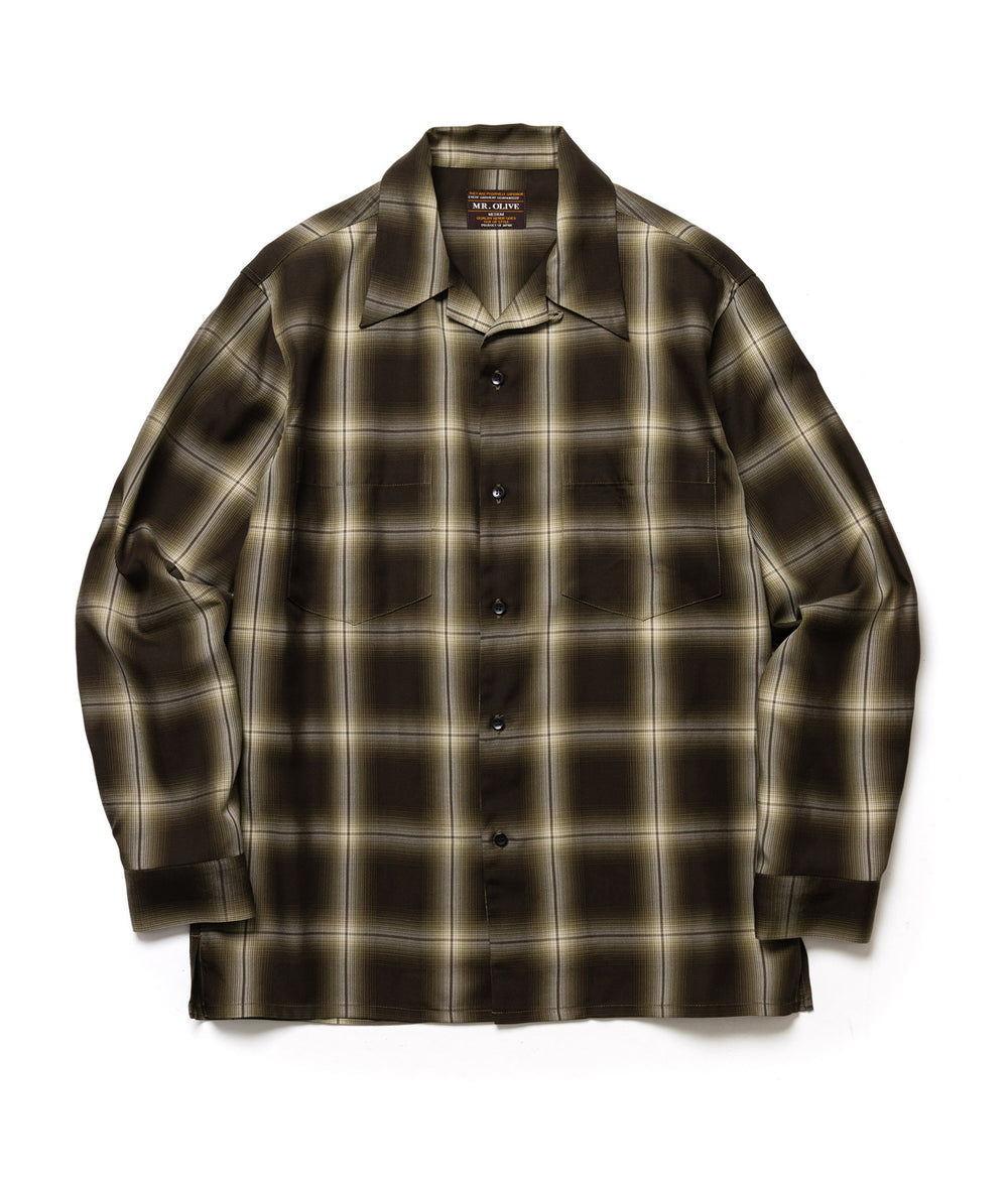 【予約商品】OMBRE TENCEL CHECK / OPEN COLLAR SHIRT /M263108