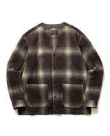 【予約商品】ALPACA SHAGGY OMBRE CHECK / SHIRT CARDIGAN /M263117