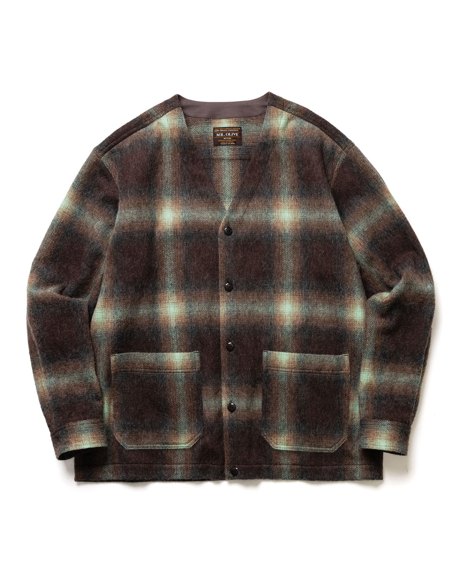 【予約商品】ALPACA SHAGGY OMBRE CHECK / SHIRT CARDIGAN /M263117