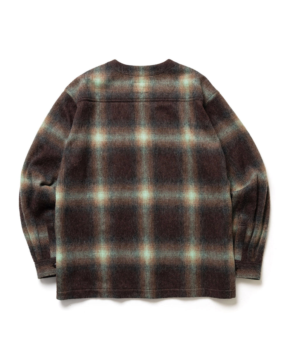 【予約商品】ALPACA SHAGGY OMBRE CHECK / SHIRT CARDIGAN /M263117