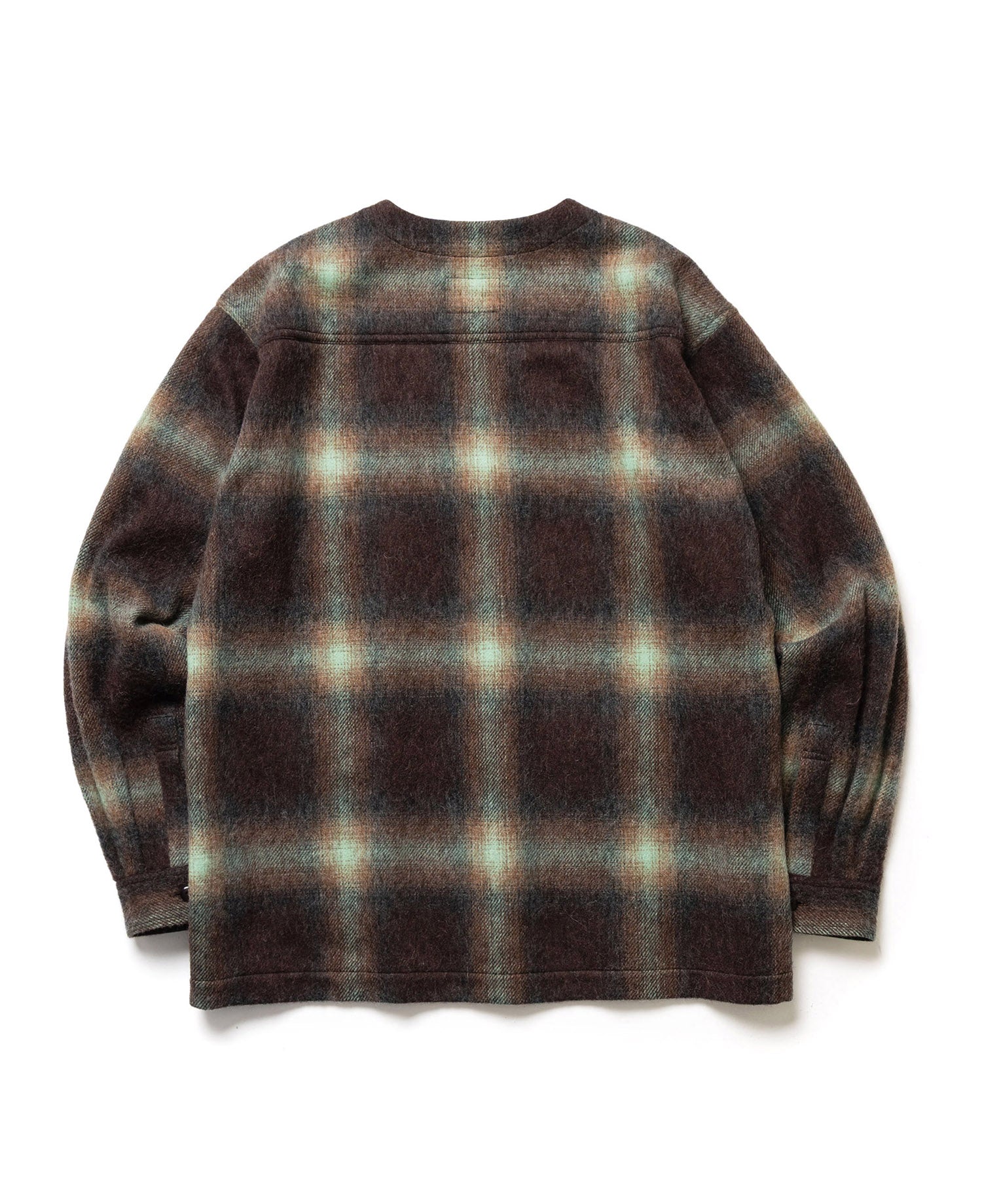 【予約商品】ALPACA SHAGGY OMBRE CHECK / SHIRT CARDIGAN /M263117