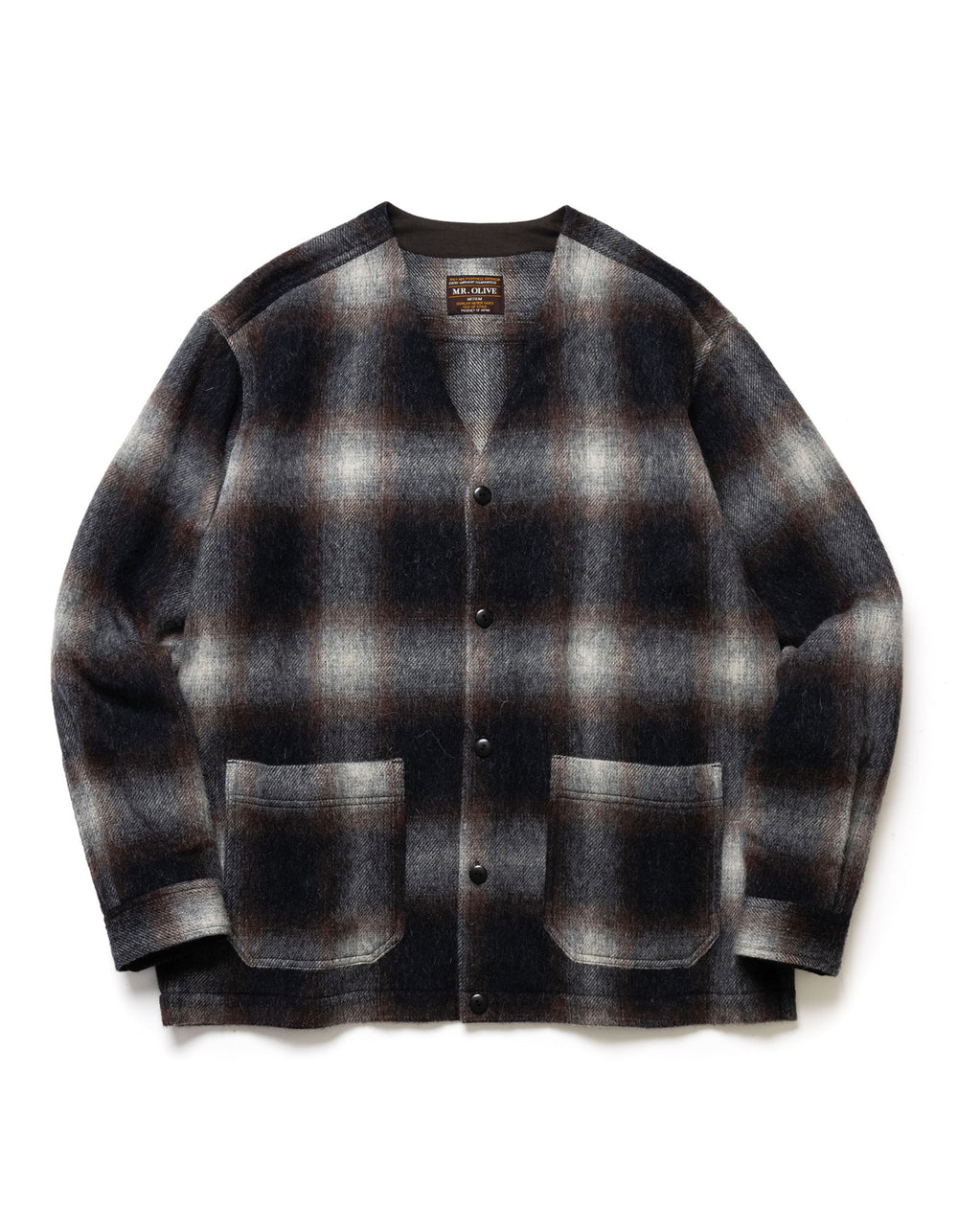 【予約商品】ALPACA SHAGGY OMBRE CHECK / SHIRT CARDIGAN /M263117